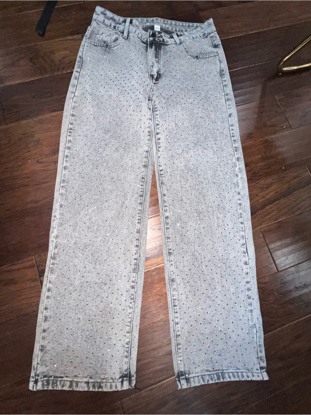 Embellished Light Gray Women's Jeans
